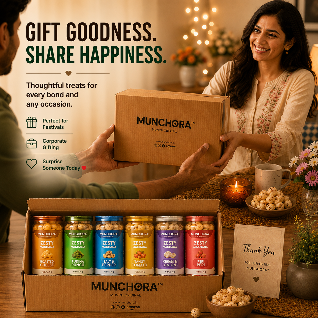 Zesty Makhana Combo Pack (6 Flavours)