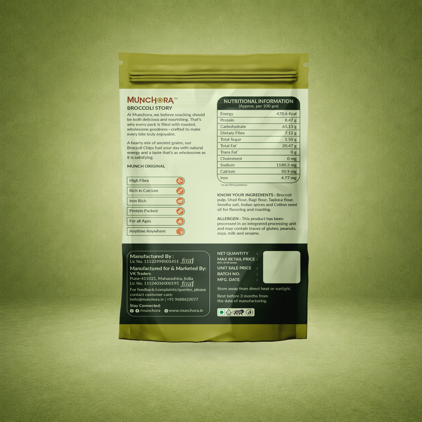 Broccoli Non-Fried Chips (45 g × 4)
