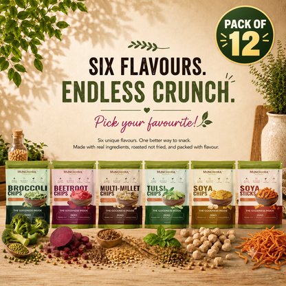 Munchora Non-Fried Chips Combo Pack of 12 (6 Flavours)