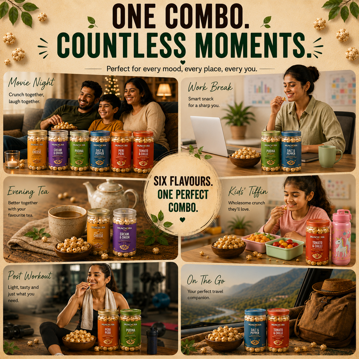 Zesty Makhana Combo Pack (6 Flavours)