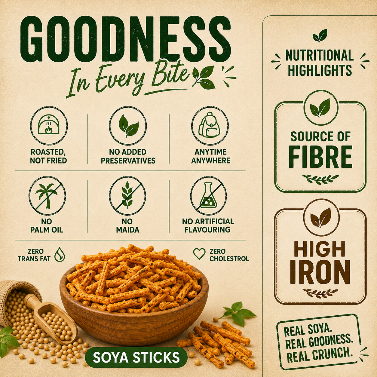 Soya Non-Fried Sticks (45 g × 4)