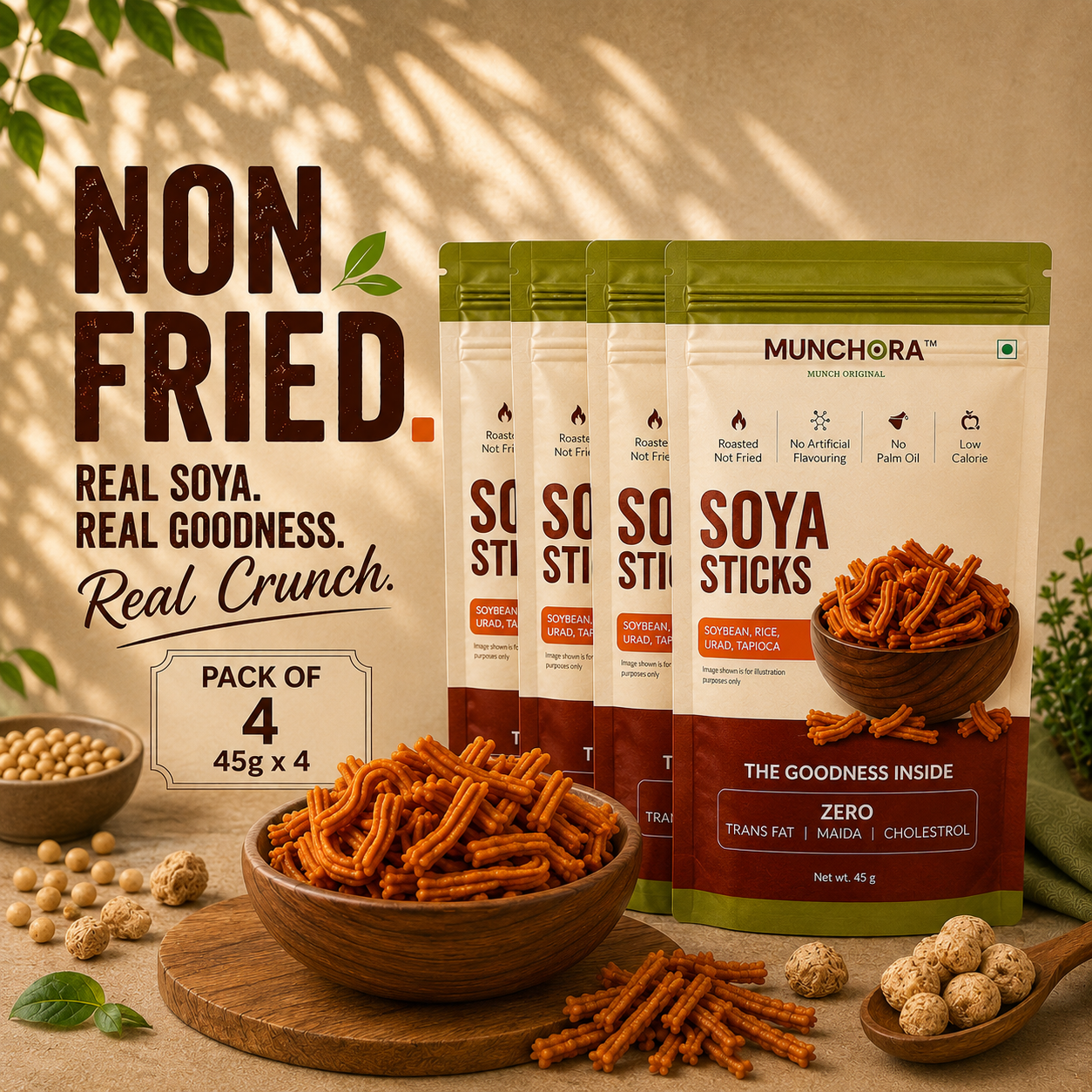 Soya Non-Fried Sticks (45 g × 4)