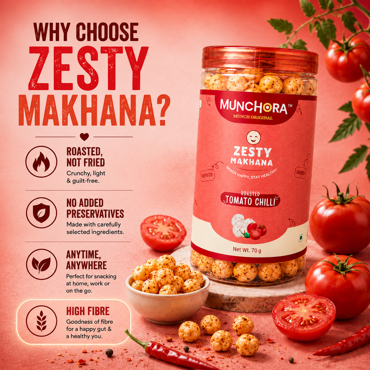 Zesty Makhana – Tomato & Chilli