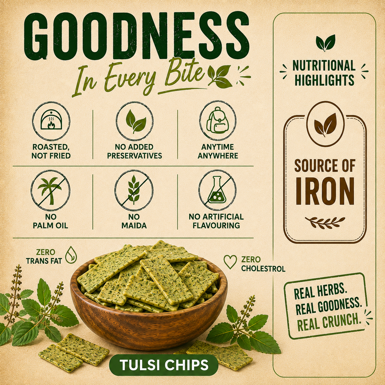 Tulsi Non-Fried Chips (45 g × 4)