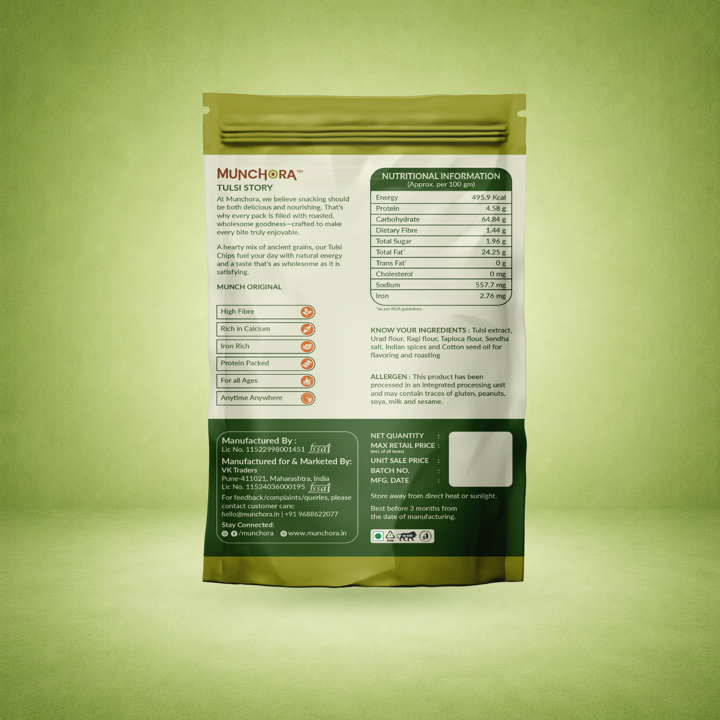 Tulsi Non-Fried Chips (45 g × 4)