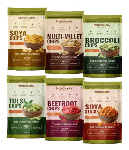 Munchora Non-Fried Chips Combo Pack (6 Flavours)